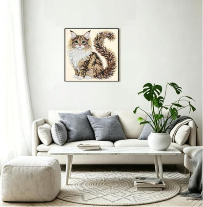 Cat Special Shape Diamond Art Kits For Adults Beginner,Diamond Dot Art Kits - color: YP102