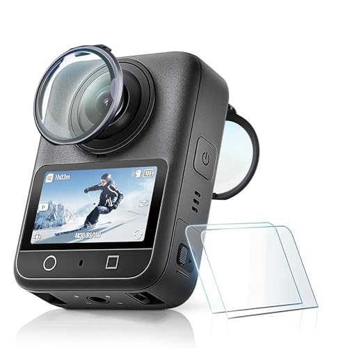 STARTRC PHOTO Lens Guards&Screen Protector for DJI Osmo 360 Accessories,PC Lens Protector+HD Tempered Glass Film for Osmo 360/Sphra360 Camera Scratch/Dust Proof, 2 Pack - color: Black