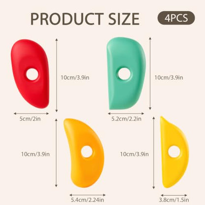 4 PCS Silicone Rib Pottery, Clay Sculpting Tools Pottery Trimming Tools