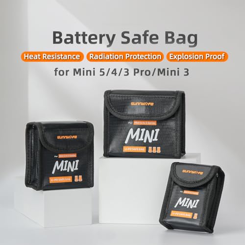 Battery Safe Bag for DJI Mini 5 Pro, Drone Accessories, Fire-proof Explosion-proof Battery Safe Pouch for Charging and Storage (Medium(for 2pcs batteries)) - size: Medium(for 2pcs batteries)