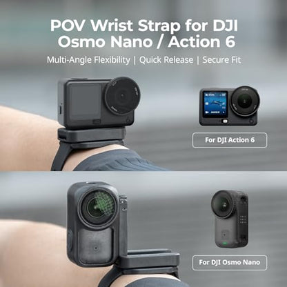 SMALLRIG POV Wrist Strap Only for DJI Osmo Nano/Action 6, with Multi-Angle Flexibility, Quick Release for Horizontal/Vertical Switch, Adjustable & Secure Wristband - 5763 - style: POV Wrist Strap - 5763