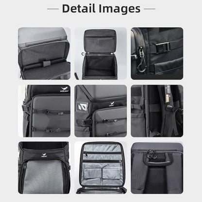 HGLRC B2 FPV Drone Backpack Case Shoulder Bag for FPV Racing Quadcopter Drone and Parts (Black-grey)