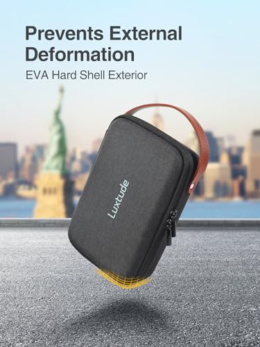 Luxtude Hard EVA Case with Foam, Hard EVA Shockproof Camera Organizer Case - color: Black, size: Small