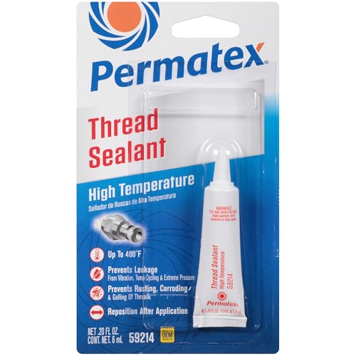 Permatex 59214 High Temperature Thread Sealant, 6 ml Tube - size: 6 ml, style: High Temperature Thread Sealant