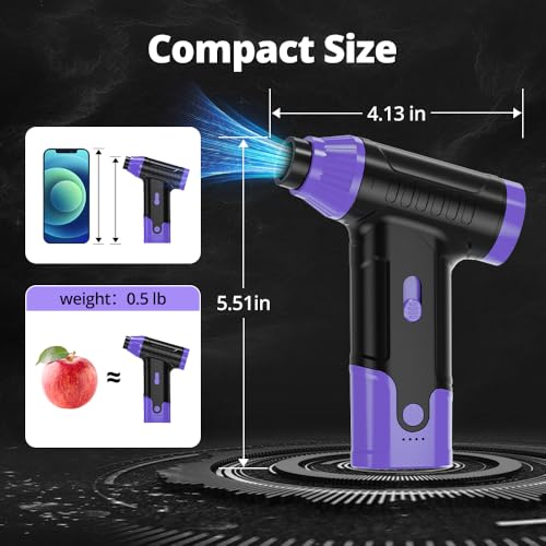 Compressed Air Duster Keyboard Cleaner, Electric Air Blower (Purple) - color: Purple