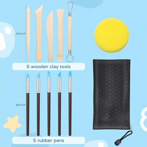 ZEHIQ White Air Dry Clay 2.2 lbs with 25pcs Pottery Sculpting Tools Set - color: 2.2lbs white + tools