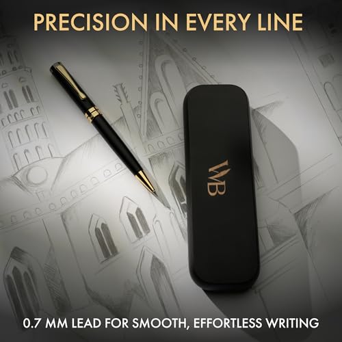 Wordsworth & Black Luxury Bamboo Wood Mechanical Pencil 0.7mm for Drafting - color: Black Wood