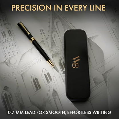 Wordsworth & Black Luxury Bamboo Wood Mechanical Pencil 0.7mm for Drafting - color: Black Wood