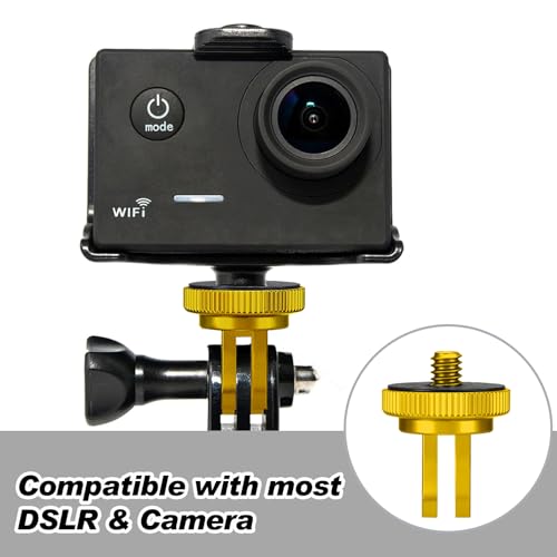 Frienda 4 Pcs Tripod Adapter Compatible with Gopro 1/4-20, Gold - color: Gold