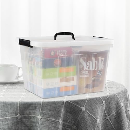 Asking 18 L Clear Plastic Storage Box with Handle, 4-Pack - size: 18 L