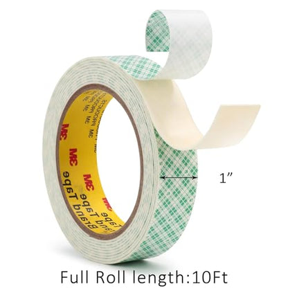 3M Double Sided Foam Tape 1" x 10Ft 1 Pack White Heavy Duty - size: 1" x 10Ft