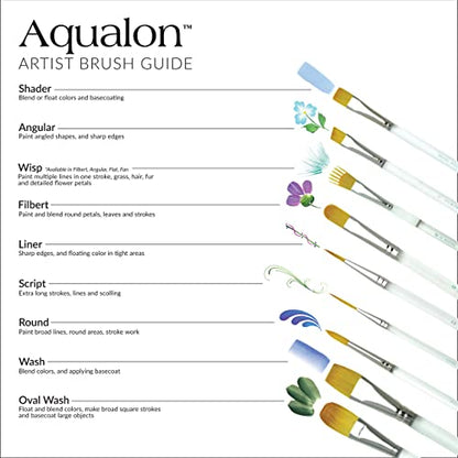 Royal & Langnickel Aqualon Flat & Shader Artist Brush Set, 8-Piece