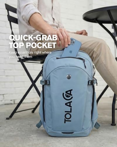 Tolaccea Travel Laptop Backpack 32L Carry on Daypack for Work Business - color: Sky Mist