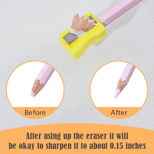 BAYTORY 8Pcs Pen Style Eraser, Fine Detail Art Erasers with 2Pcs Sharpener