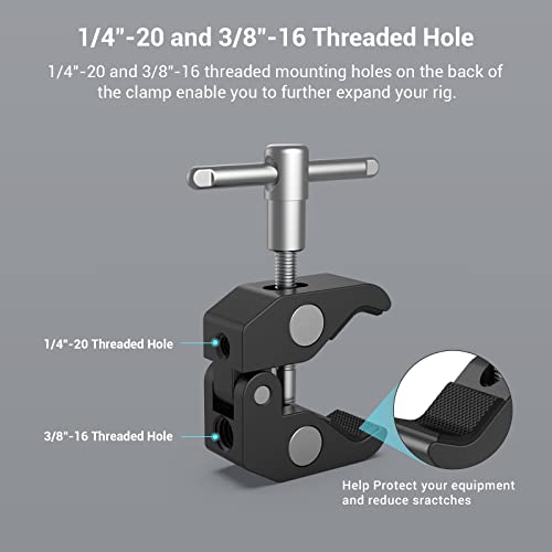 SMALLRIG Super Clamp w/ 1/4" and 3/8" Thread and 5.8 Inches Magic Arm - size: 5.8''+arm only