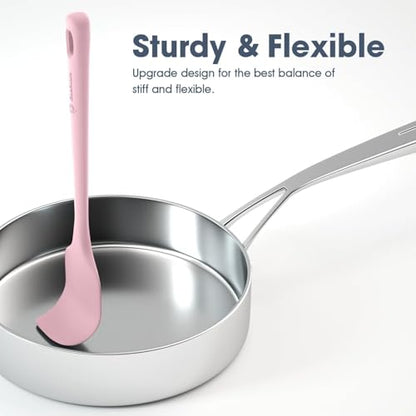 ChefAide 5 Pieces Silicone Spatulas Set, Heat Resistant Rubber Spatula - color: Pink, size: 5 pieces