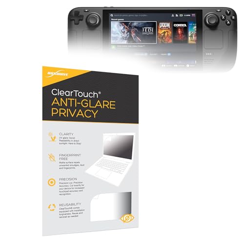 BoxWave Screen Protector Compatible with Valve Steam Deck - ClearTouch Anti-Glare Privacy (2-Pack), Privacy Screen Protector Flexible Film Anti-Glare