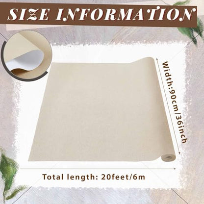 Kinlop 36 Inch X 20 Feet Double Primed Cotton Canvas Roll, Linen Beige - color: Linen Beige, size: 36 Inch X 20 Feet