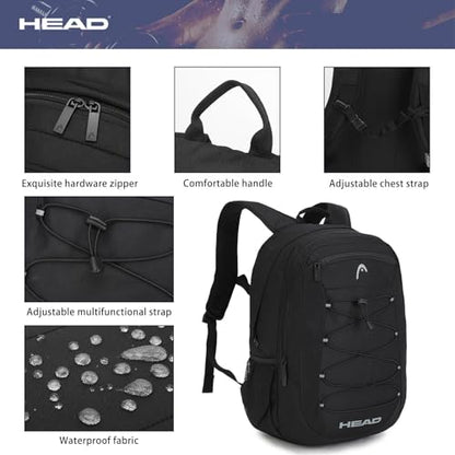 HEAD 30L Drone String Backpack,Large Laptop Backpack Fits 15.6" Laptop - color: Khaki