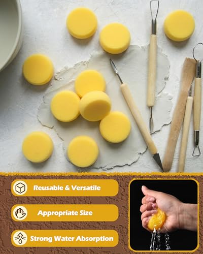 25Pcs Pottery Sponges 3inch, Painting Sponges, Pottery Sponges for Clay