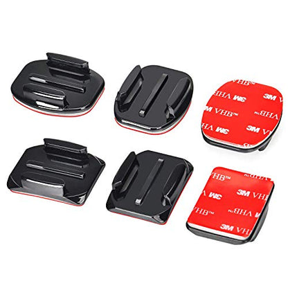 Helmet Adhesive Mounts Curved Sticky Flat Attachment for GoPro - color: 6 Packs