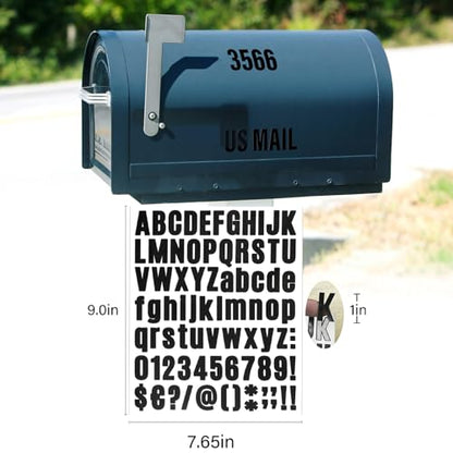 Letter Stickers,Mailbox Numbers,1 Inch Waterproof Vinyl Alphabet - color: Black 20 Sheets, size: 1 Inch