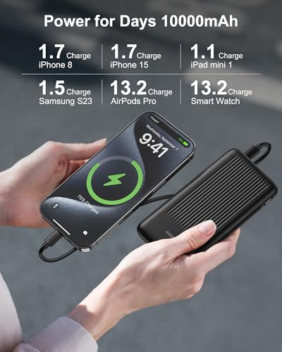 2-Pack Power Bank, 10000mAh 22.5W Fast Charging Portable Charger - color: Black & White