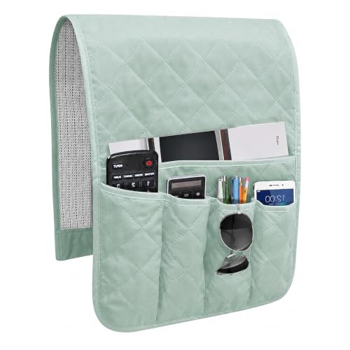 Armchair Caddy for Recliner, Non Slip Sofa Arm Organizer,Light Green - color: Light Green