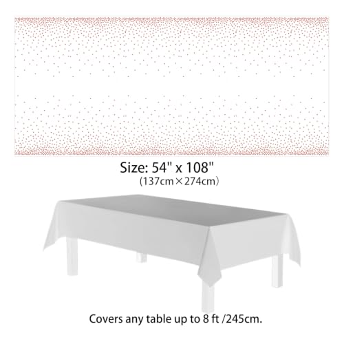 12 Pack Rose Gold Plastic Tablecloths, Waterproof Disposable Table Covers - color: Rose-gold, size: 54" x 108" (12 Pack)