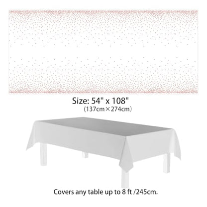 4 Pack Rose Gold Plastic Tablecloths, Waterproof Disposable Table Covers - color: Rose-gold, size: 54" x 108" (4 Pack)
