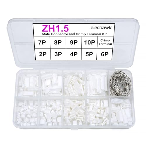 ZH 1.5MM Connectors and Crimp Terminal kit Compatible with JST ZH 1.5 Connector 2/3/4/5/6/7/8/9/10 Pin Housing