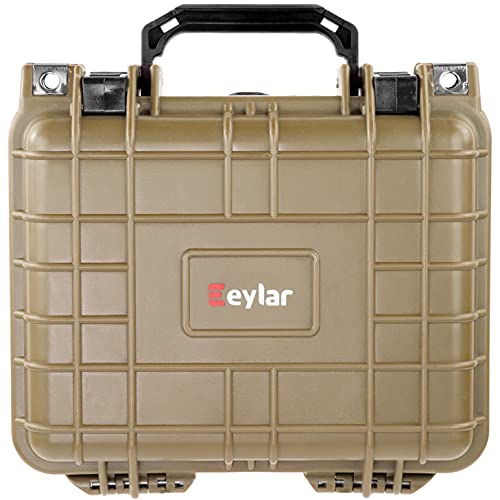 Eylar Small 10.62" Gear, Equipment, Hard Camera Case Waterproof with Foam TSA Standards, Lockable for Cameras, Lenses, Drones, Gear (Tan) - color: Tan