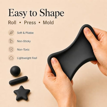 Black Air Dry Foam Clay 100g/3.5oz, Soft & Easy to Mold - color: Black