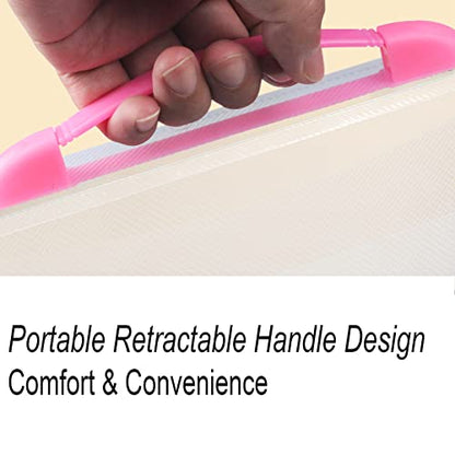 12x16.5 Art Portfolio Case A3 PP Plastic Transparent Pink Pack of 1 - color: Pink