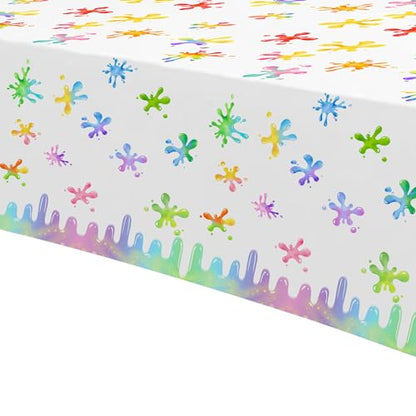 Xigejob Slime Birthday Party Tablecloth Decorations for Kids, Pink, 3 Pack