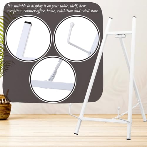 Leinuosen 1 Pcs Metal Tabletop Easel Stand, Tripod Display,White - color: White