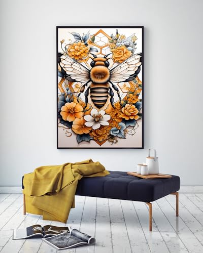 Bee Diamond Art Kits for Adults Beginners, 5D Diamond Painting for Adults - color: Bee