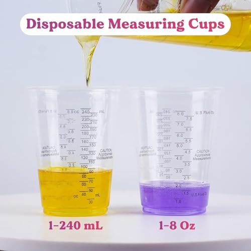 Epoxy Resin Mixing Cups 50Pcs 8oz with Sticks Paint Pigment Measuring