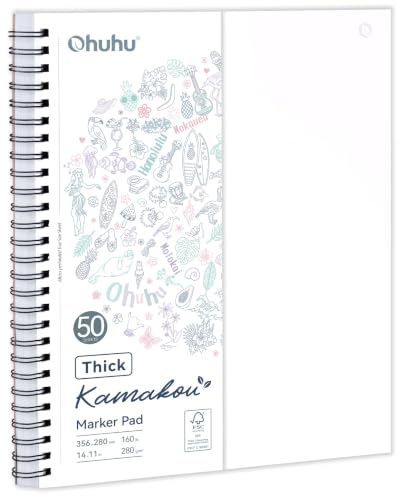 Ohuhu 11"x14" Double-Sided Bleedproof Marker Pad Art Sketchbook 50 Sheets - size: 11" x 14"