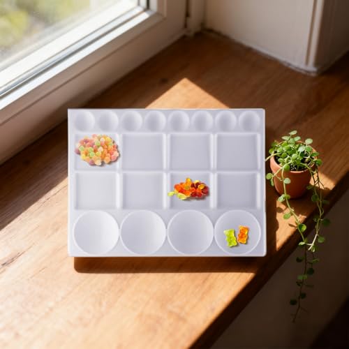 10 Pcs White Plastic Palette 20 Well Watercolor Acrylic Paint Tray