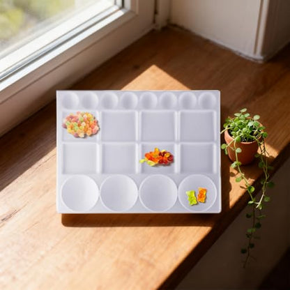 10 Pcs White Plastic Palette 20 Well Watercolor Acrylic Paint Tray