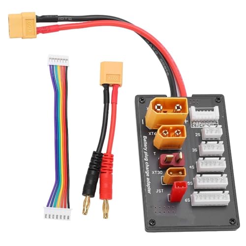 Parallel Charging Board for 2S-6S Lipo Batteries – Compatible with IMAX B6 B6AC IDST Chargers, Multi-Interface XT60 XT90 XT30 JST T Connector