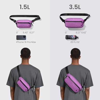 tomtoc 1.5L X-Pac Sling Bag with RFID Blocking Crossbody Pack for Men Women - color: X-Pac Purple, size: 1.5L