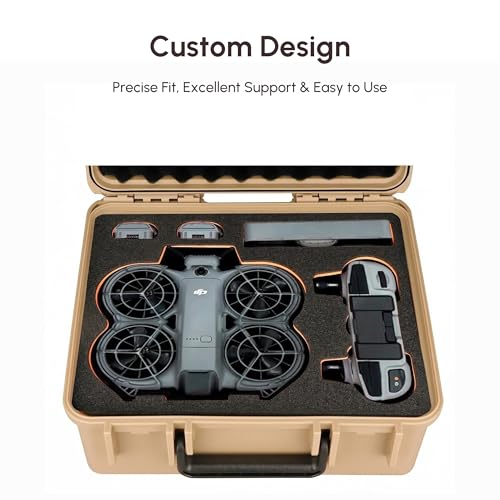 Waterproof Hard Case for DJI Drones Neo 2 | Custom Foam Insert | Impact Proof, Dustproof (Khaki Sand) - color: Khaki Sand