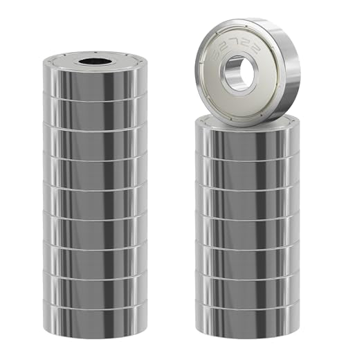 20 Pcs 627ZZ Ball Bearings, Carbon Steel, 7x22x7mm - size: 627ZZ 20Pcs