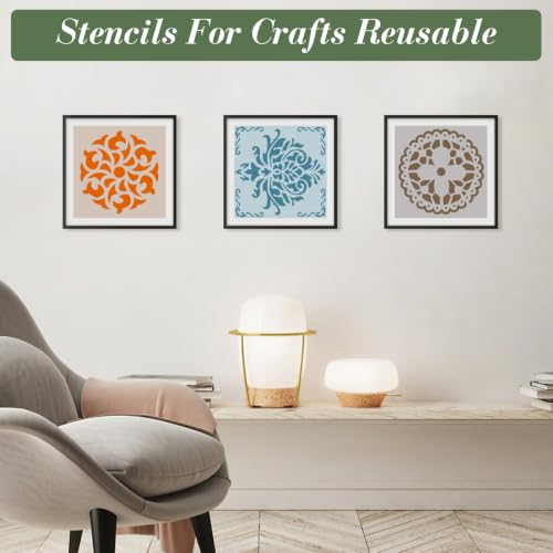Mandala Stencils for Crafts Reusable 16Pcs Stencils(6X6 inch) - color: Mandala 3