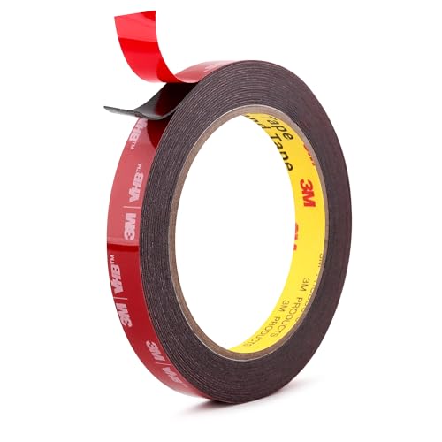 3M Double Sided Tape, Heavy Duty, 1/2” x 18Ft, 5925, Black - color: Black, size: 1/2" x 18Ft