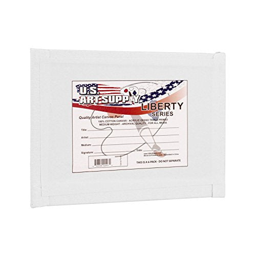 U.S. Art Supply 4 X 6 Inch Art Canvas Board Panels 12 Pack - 8 Ounce - size: 4" x 6"