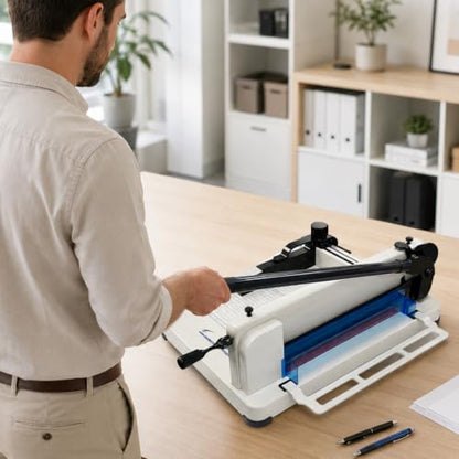 HFS(R) Heavy Duty Guillotine Paper Cutter 400 Sheet Capacity | Solid Steel Construction (A3-17'' paper cutter) - size: A3-17''