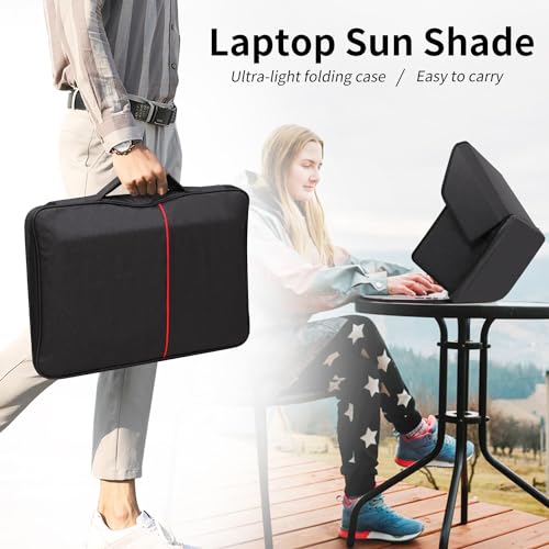 Laptop Sun Shade,Laptop Sun Glare Shield Privacy Cover for Working Outside - size: 15-16''